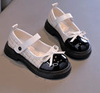 Girls Mary Jane Shoes with Bowknot - Leather Princess Shoes