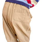 Kids' Casual Loose Pants - Solid Color Ankle Length Trousers with Pockets