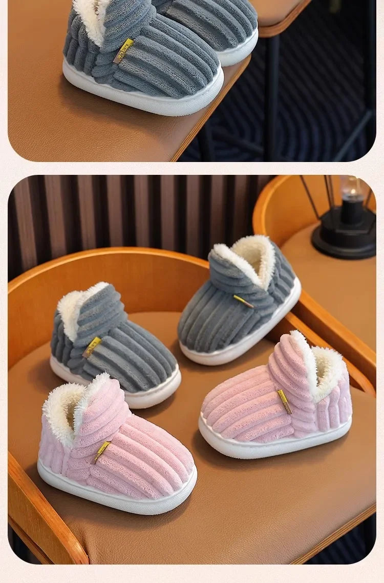 Cotton Shoes Children's Cotton Slippers Winter Warm Bag Home Parent-child Thick Soled Baby