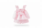 Baby Girl Dot Print Top & Shorts Set - Summer Beach Outfit with Bow (0-3Y)