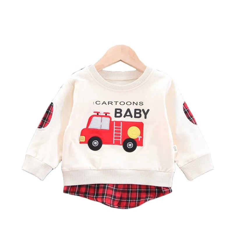 Kids' Cartoon Long Sleeve T-Shirt - Unisex Autumn Casual Top
