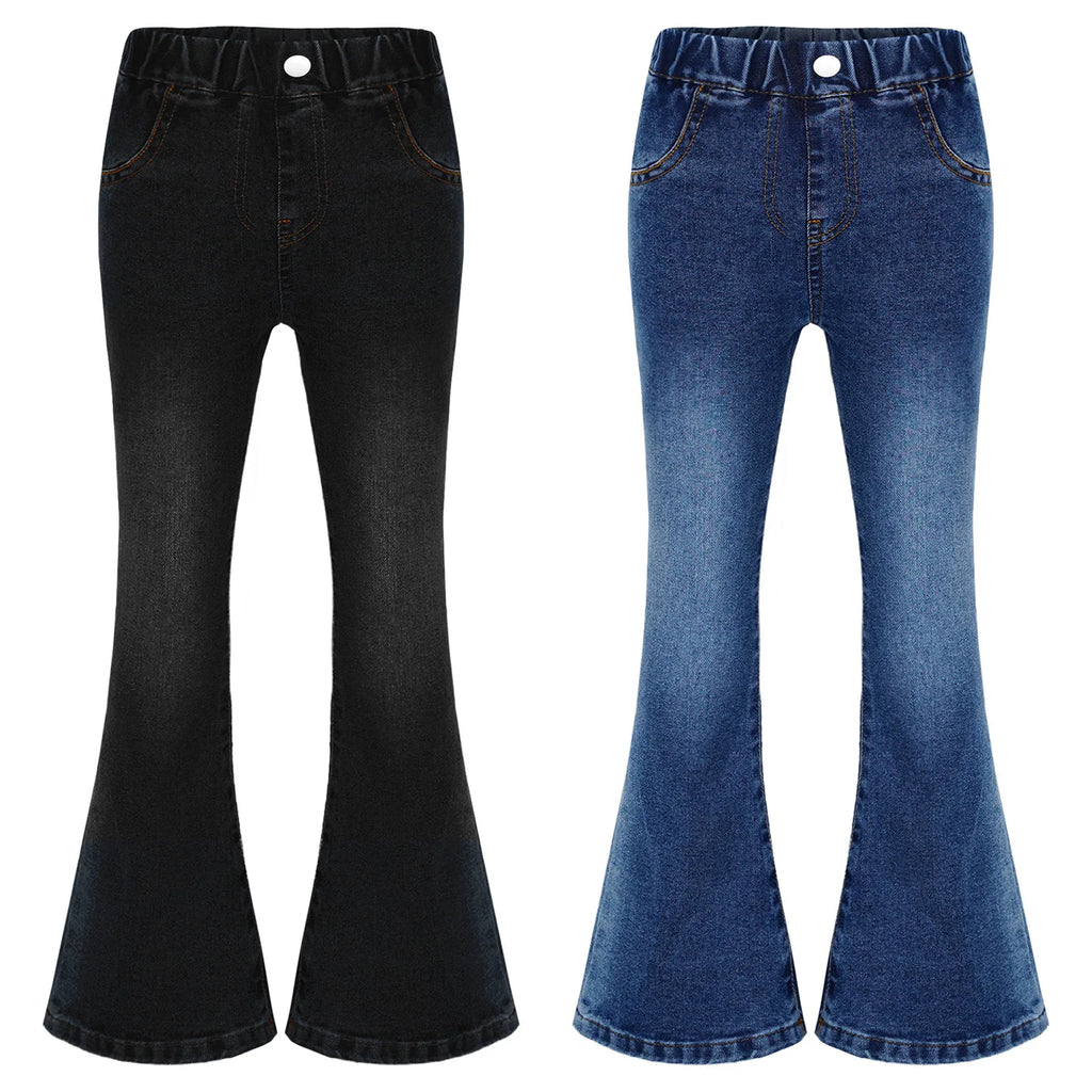 Girls' Cowgirl Flare Bootcut Jeans - Bell Bottom Denim Pants