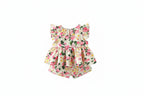 Baby Girl Floral Top & Shorts Set - Cotton Summer Outfit with Bow