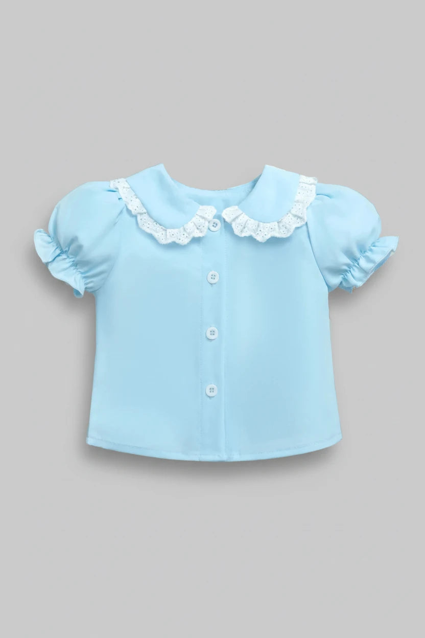 Lace Trim Peter Pan Collar Blouse - Kidnor