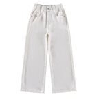 Girls White Bow Denim Jeans - Kidnor