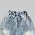 Jeans Straight Loose Washed Soft Denim Wide-Leg - Kidnor
