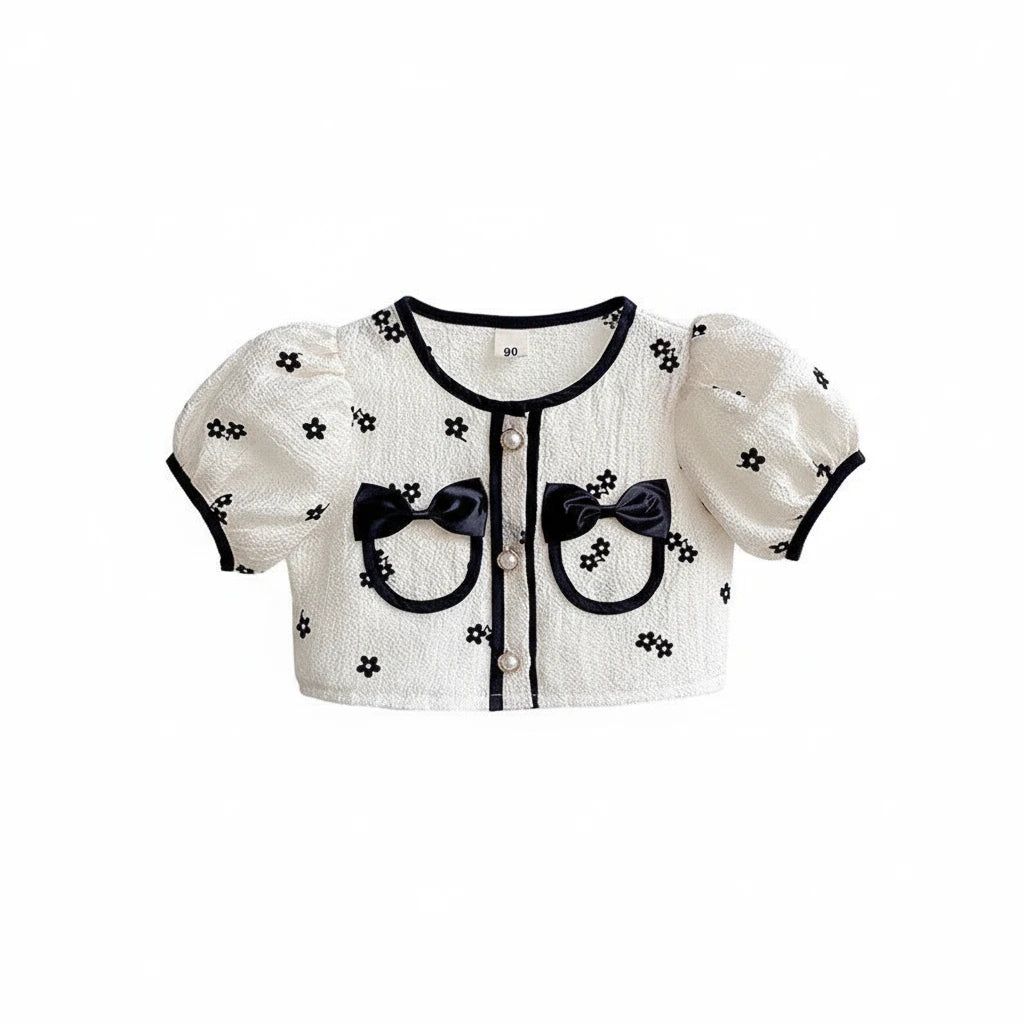Sommerliches Kurzarm-Shirt-Top & Blumenrock 2-teiliges Set