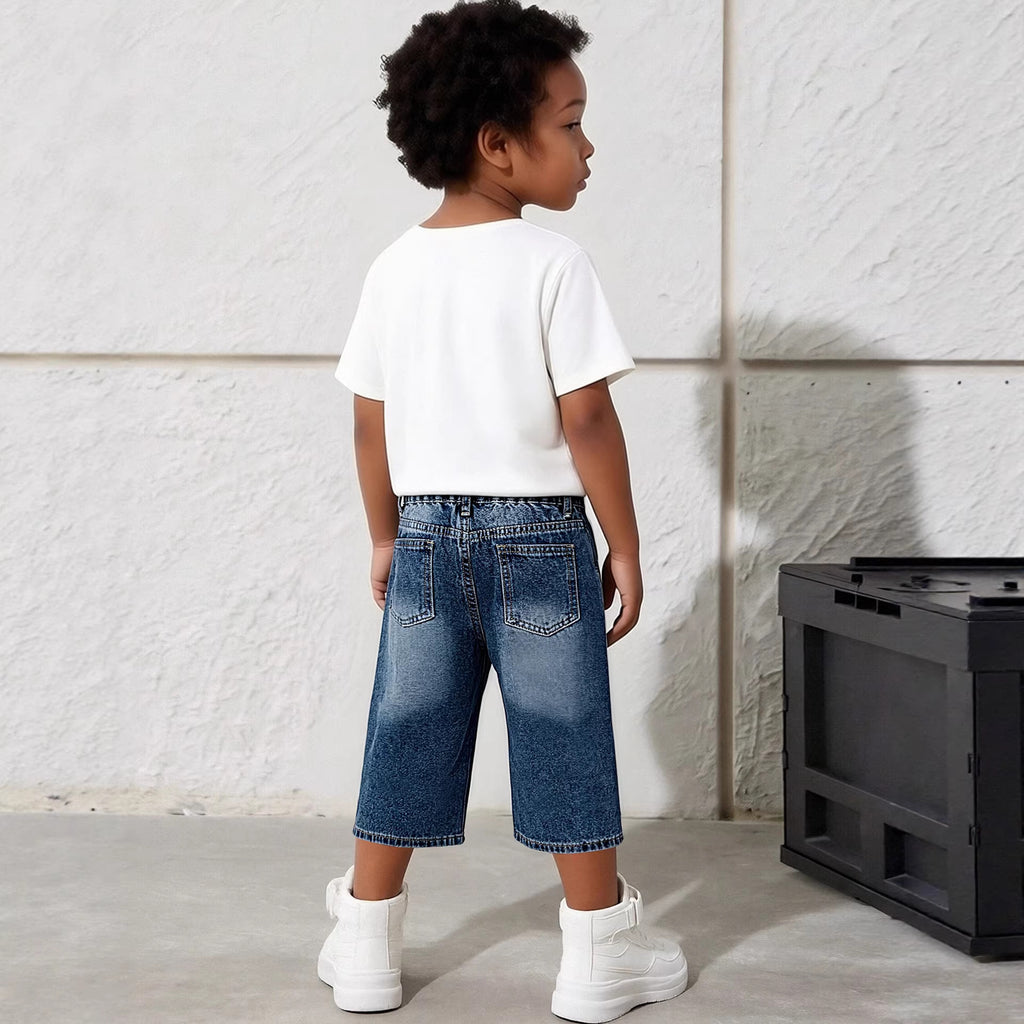 Washed Soft And Comfortable Boys Denim Shorts