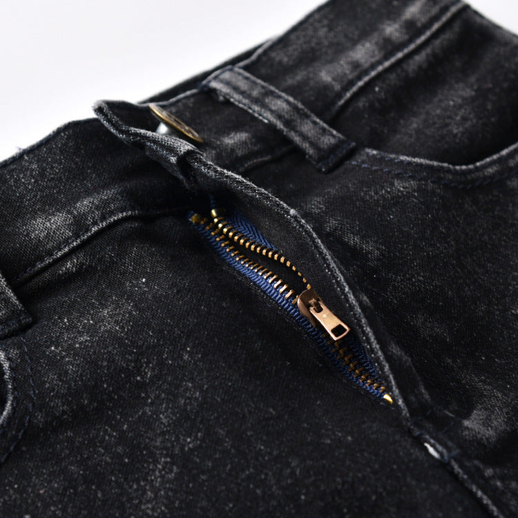 Children's High Elastic Fitting Denim Trousers - Kidnor