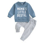 Letter Print Sweatshirt Suit - Kidnor