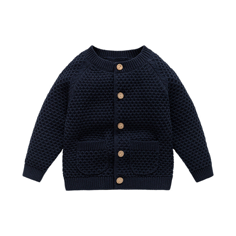 Boys' Fall Winter Coat Round Neck Sweater - Kidnor