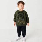 Boys' Home European And American Trousers Sweater Two-piece Set