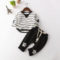Baby Baby Spring Five-star Embroidery Trend Baby Clothes Pants Pure Cotton Suit