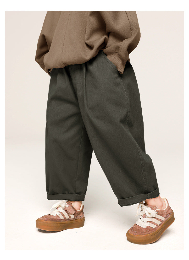 Boys' Casual Pants Solid Color Trousers Baggy Pants - Kidnor