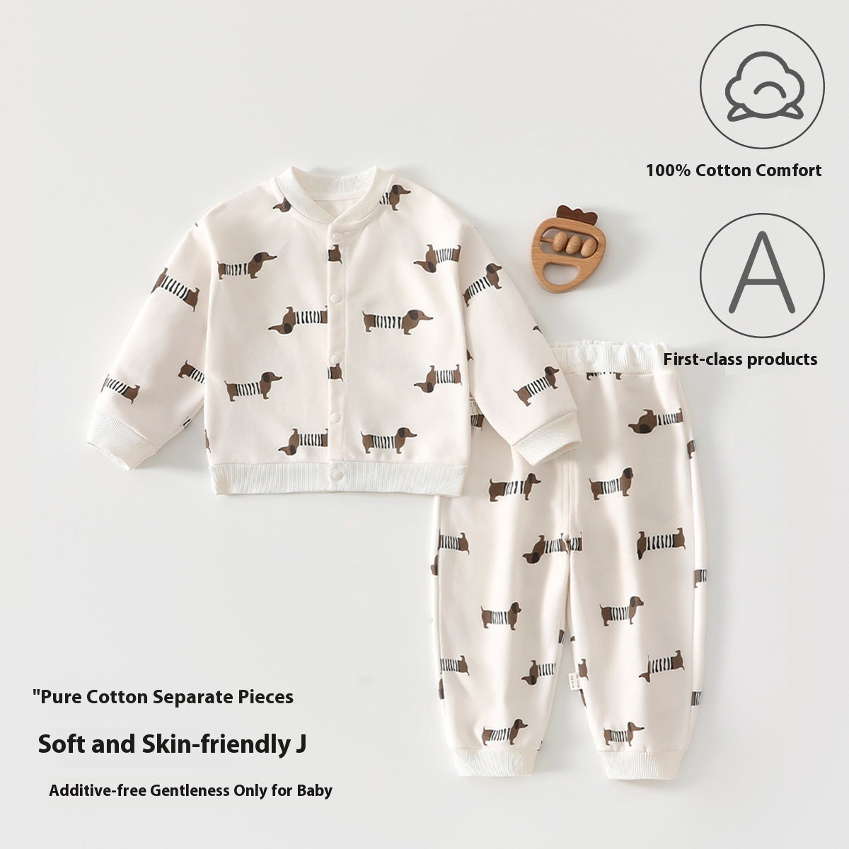 Baby-Pullover aus reiner Baumwolle für Frühling und Herbst, Kinderanzug für Jungen