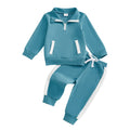 Set de bluză și pantaloni cu mânecă lungă și fermoar pe jumătate pentru băieți