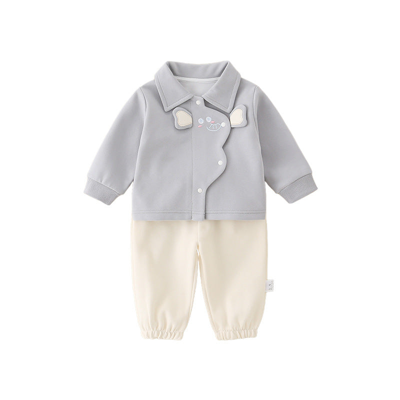Baby Boy's Cotton Tops Casual Outerwear Spring Two-Piece Set