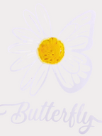 Butterfly Ruffle Sleeve Top & Daisy Print Leggings Set - Kidnor