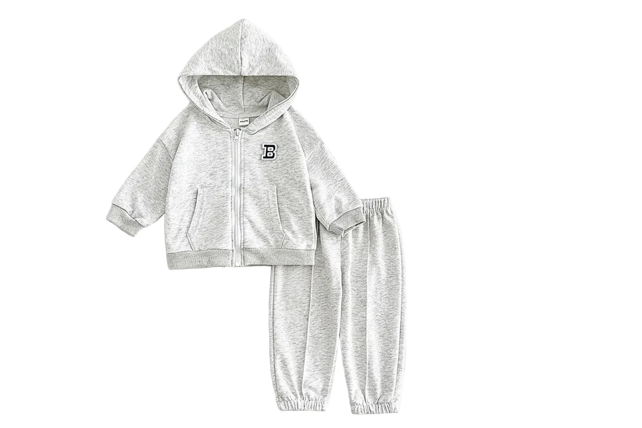 Fashion  Gray Hoodie Suit - Kidnor