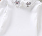 Children's Peter Pan Collar White Long-sleeved Bottoming Shirt