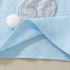 Infant And Toddler Blue Short-Sleeve Rabbit-Print Top And Shorts Set
