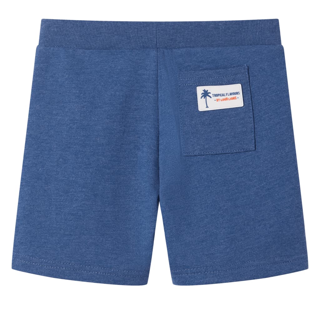 Children's shorts with drawstring, dark blue melange, size 104.