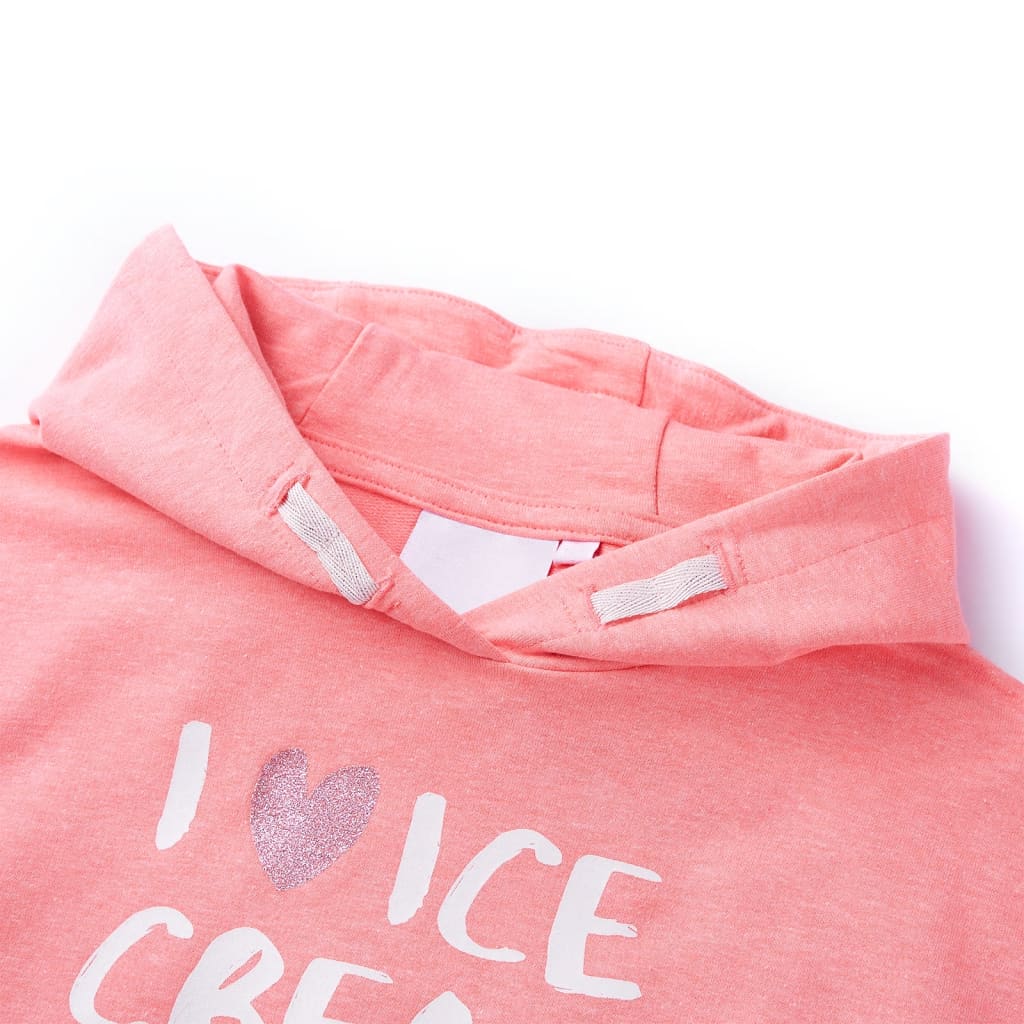 Children's light pink hoodie, size 104; Children's light pink hoodie, size 116; Children's light pink hoodie
