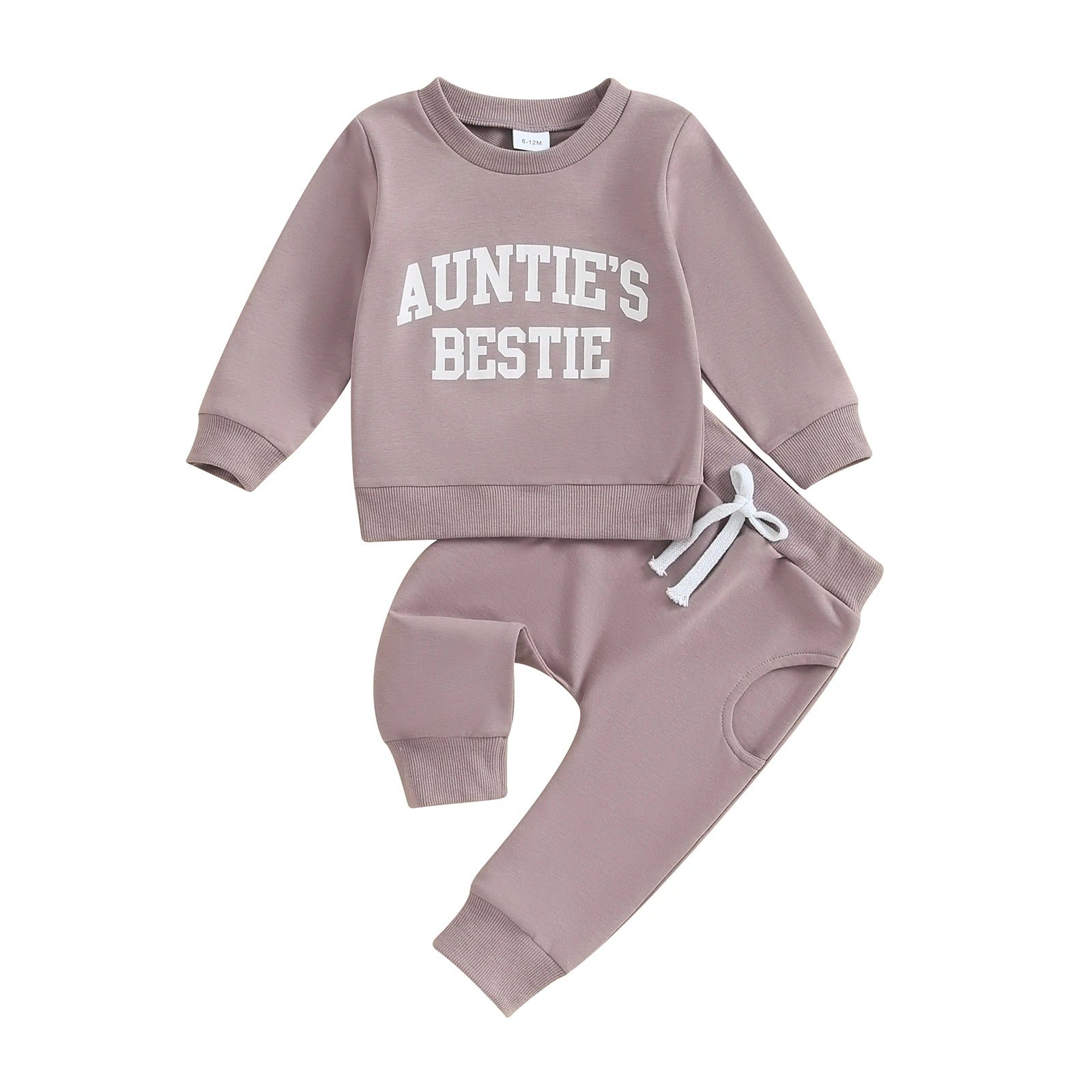 Girls Fashion Simple Letter Print Sweatshirt Suit - Kidnor