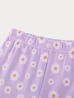 Butterfly Ruffle Sleeve Top & Daisy Print Leggings Set - Kidnor