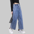 Fashion Loose Simple Casual Girls Jeans - Kidnor